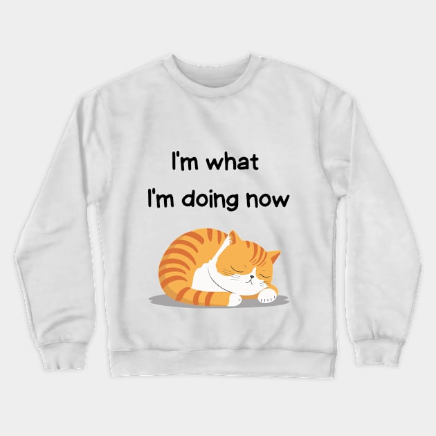 Sleeping Affirmation Cat - I'm what I'm doing now | Cat Lover Gift | Law of Attraction | Positive Affirmation | Self Love Crewneck Sweatshirt by JGodvliet